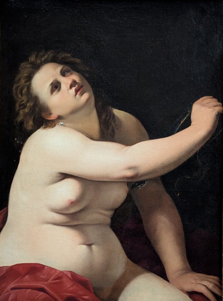 tableau d'Artemisia Gentileschi "Cléopâtre"
