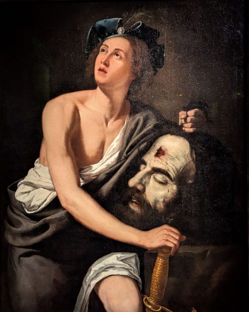 tableau d'Artemisia Gentileschi "David avec la tête de Goliath"