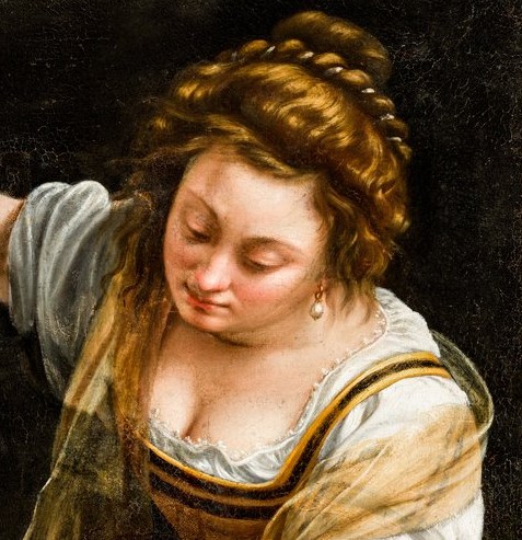 tableau d'Artemisia Gentileschi "Yaël et Siséra" - détail
