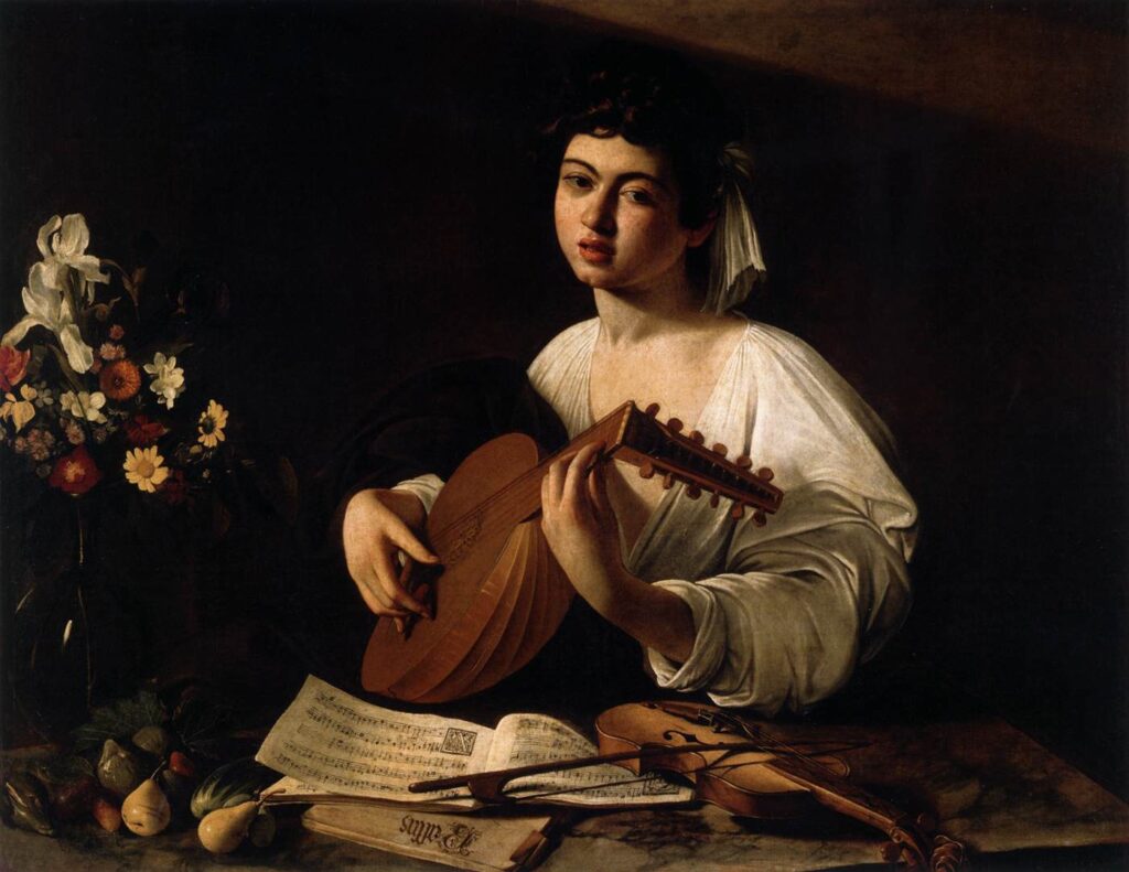 tableau de Caravage "Le joueur de luth"