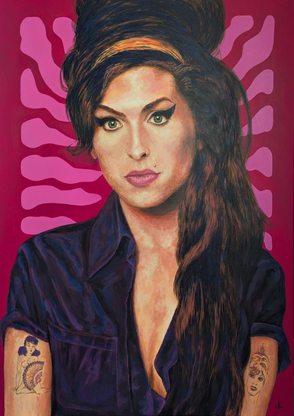 tableau Amy Winehouse par Sandrine Delenne Art-sd. Tous droits réservés.