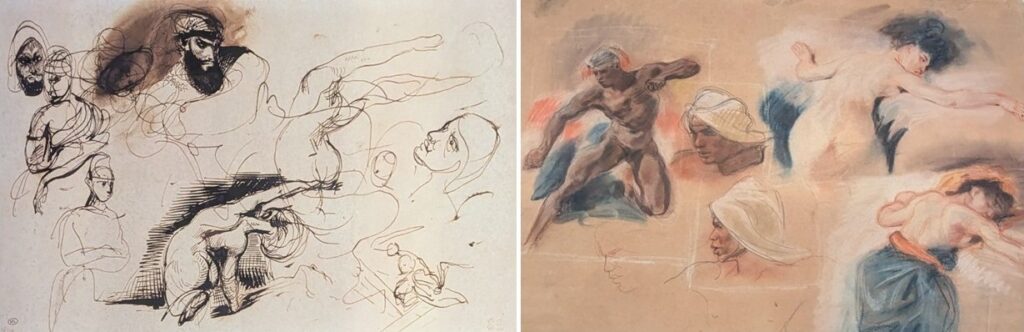 Eugène Delacroix – travaux préparatoires pour La mort de Sardanapale - 1827