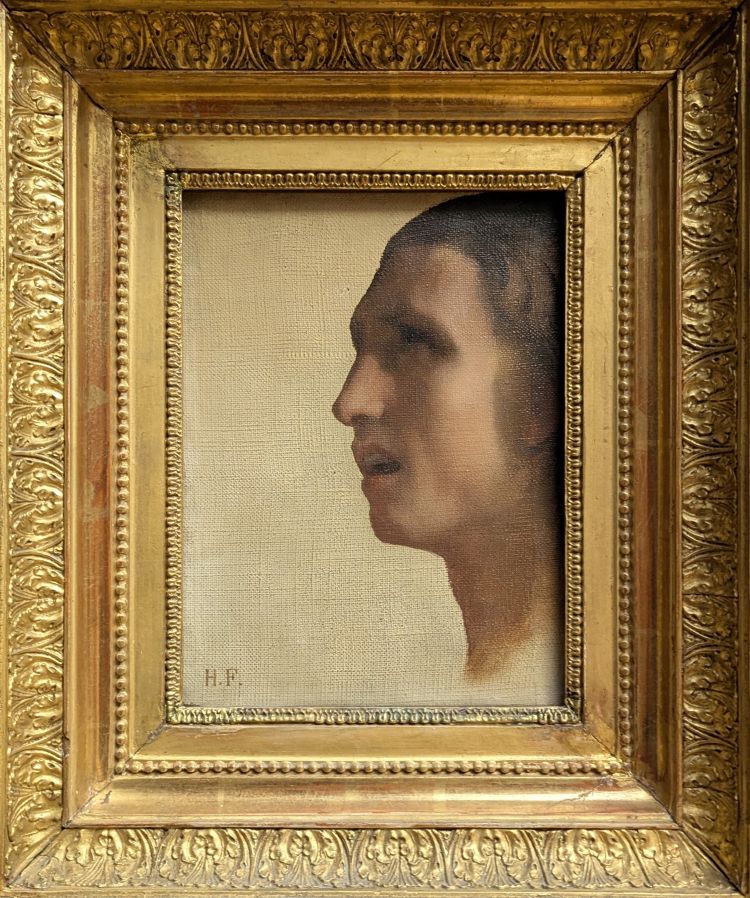 Hippolyte Flandrin - Tête d'homme de profil. Etude pour l'Entrée du Christ à Jérusalem, à St Germain des Prés - vers 1842