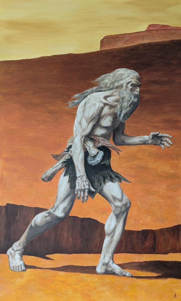tableau Caïn vagabond par Sandrine Delenne Art-sd. Tous droits réservés.