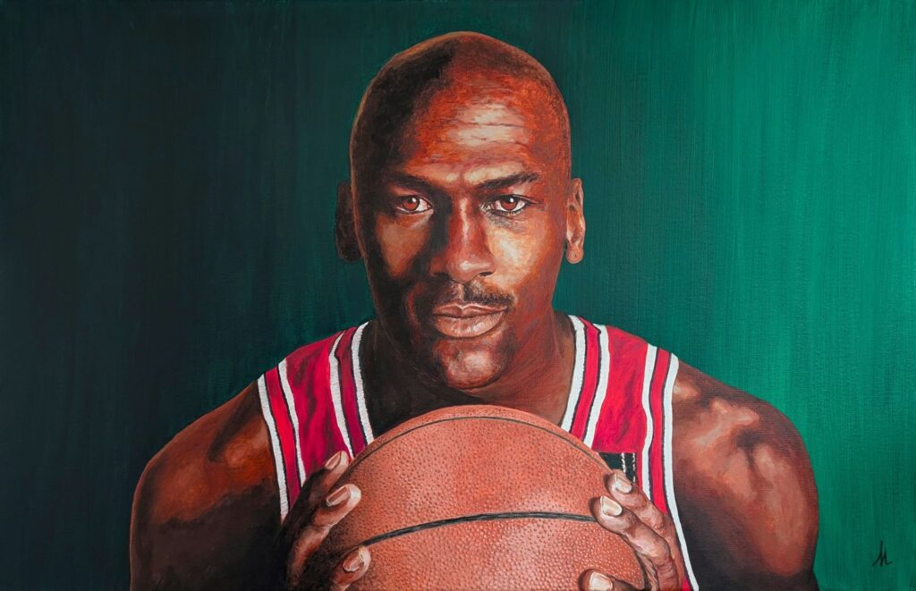 tableau Michael Jordan par Sandrine Delenne Art-sd. Tous droits réservés.