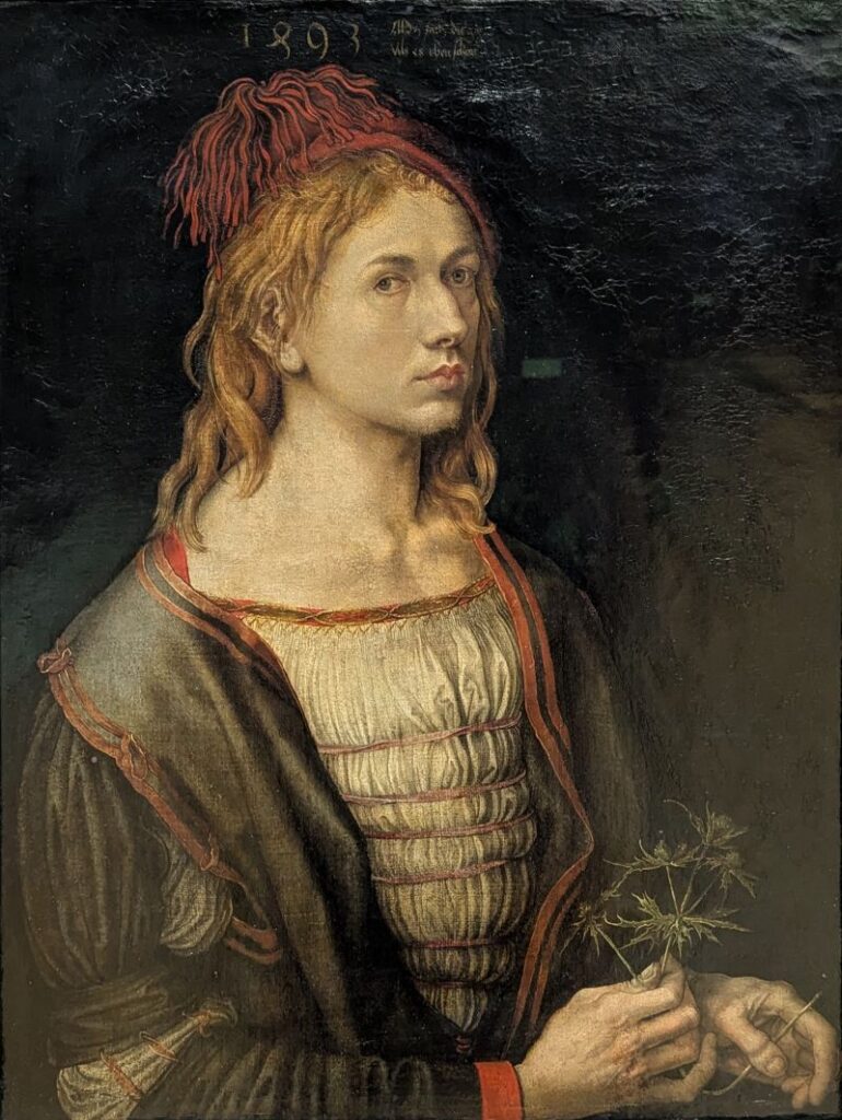 Albrecht Dürer – Portrait de l'artiste tenant un chardon – 1493 - photo Sandrine Delenne