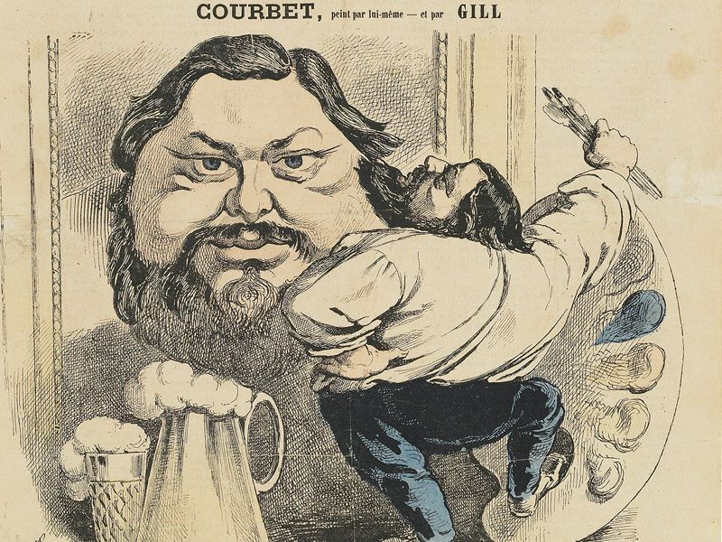 André Gill – Courbet, peint par lui-même… et par Gill – illustration pour La Lune
