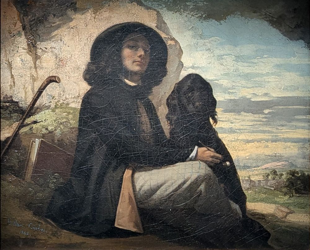 Gustave Courbet – Portrait de l’artiste, dit Courbet au chien noir – photo Sandrine Delenne
