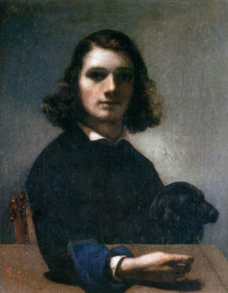 Gustave Courbet - Autoportrait au chien noir – 1842