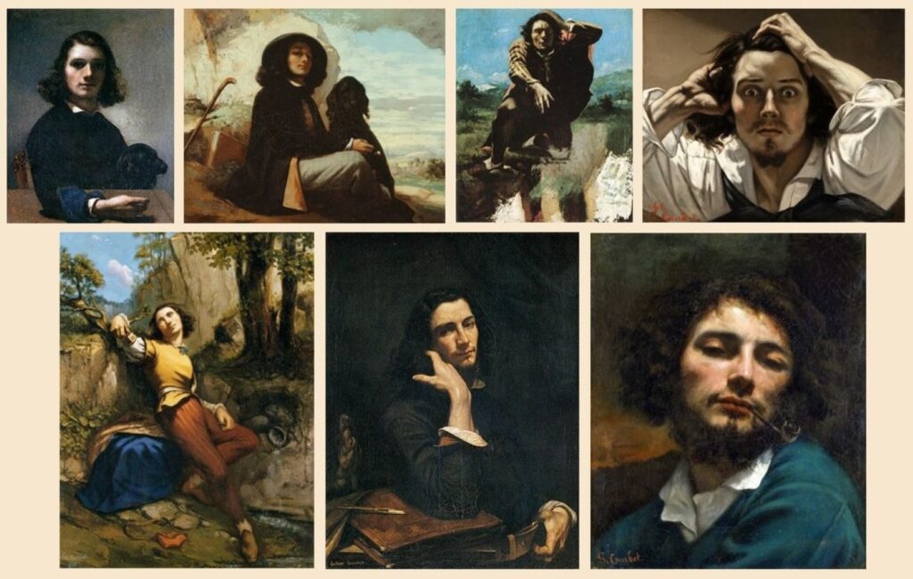 Panorama d’autoportraits de Gustave Courbet dans les années 1840