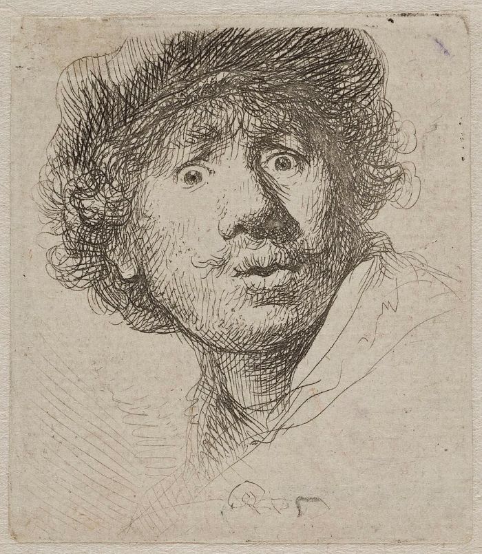 Rembrandt - Autoportrait aux yeux hagards – 1630