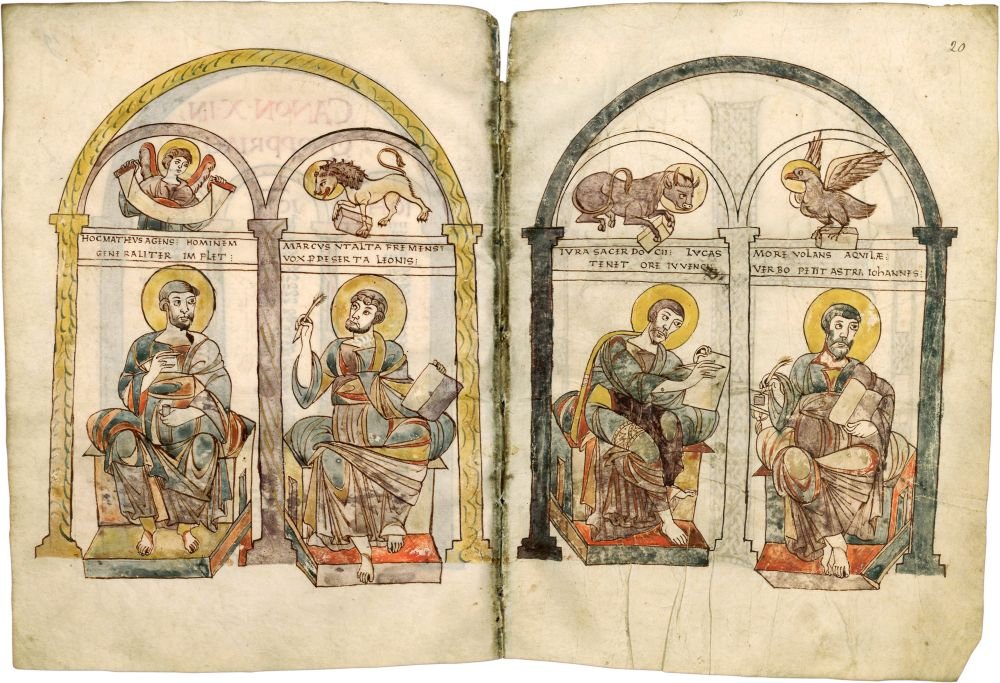 Les quatre évangélistes - Parchemin de la BNF