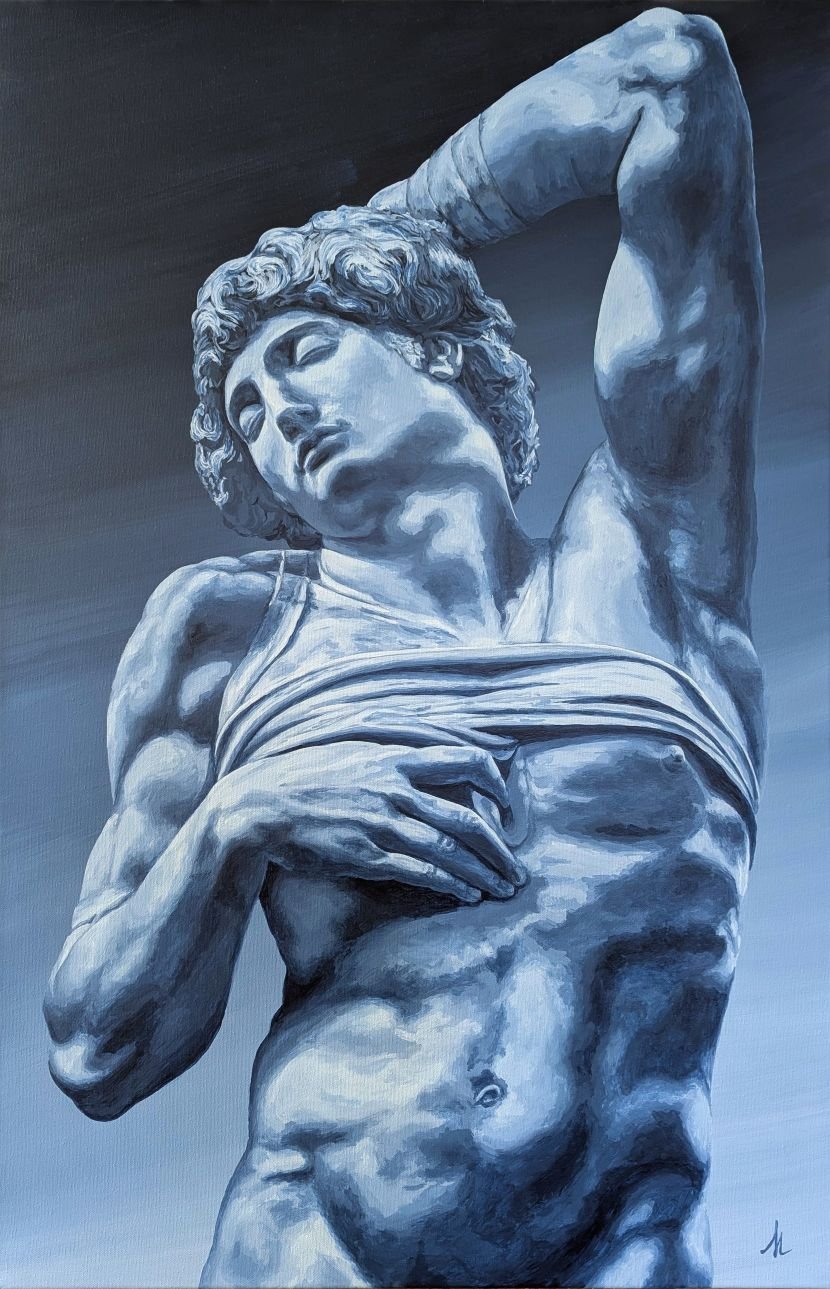 tableau Esclave mourant, Corps vivant par Sandrine Delenne Art-sd. Tous droits réservés