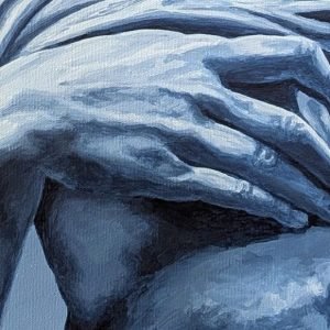 tableau Esclave mourant, Corps vivant par Sandrine Delenne Art-sd. Détail main