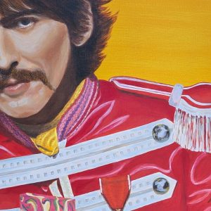 tableau George Harrison par Sandrine Delenne Art-sd. Détail partie droite du tableau