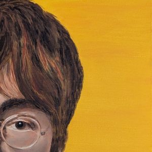 tableau John Lennon par Sandrine Delenne Art-sd. Détail œil gauche, chevelure