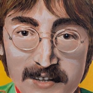 tableau John Lennon par Sandrine Delenne Art-sd. Détail visage