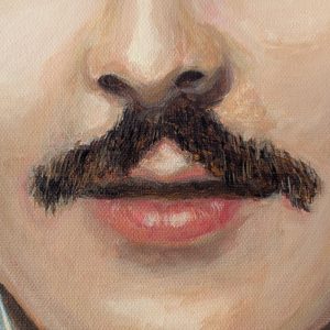 tableau Paul McCartney par Sandrine Delenne Art-sd. Détail bouche et moustache