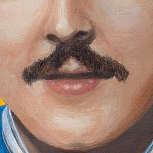 tableau Paul McCartney par Sandrine Delenne Art-sd. Détail bouche moustache