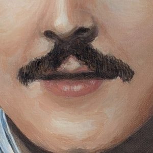 tableau Paul McCartney par Sandrine Delenne Art-sd. Détail bouche moustache