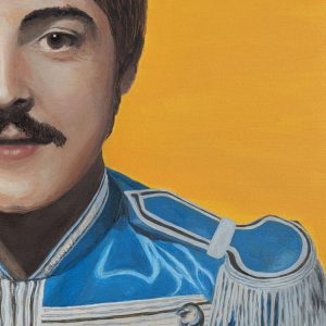 tableau Paul McCartney par Sandrine Delenne Art-sd. Détail partie droite du tableau