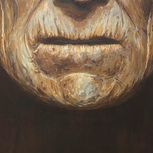 tableau Clint Eastwood par Art-sd Sandrine Delenne : détail sur la bouche et le menton