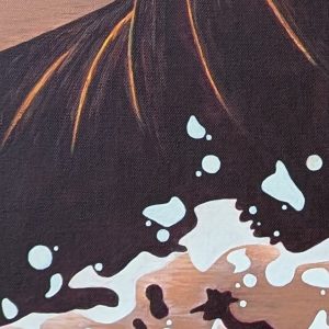 tableau Art-sd Sandrine Delenne - Hippopotame #1 - détail de la peau de l'animal, et éclaboussures d'eau