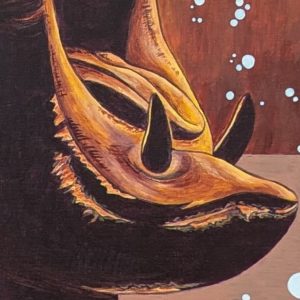 tableau Art-sd Sandrine Delenne - Hippopotame #1 - détail gueule ouverte