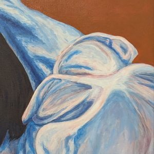 détail du tableau Le Désespéré #2 de Art-sd Sandrine Delenne : le bras plié, le coude dans la chemise